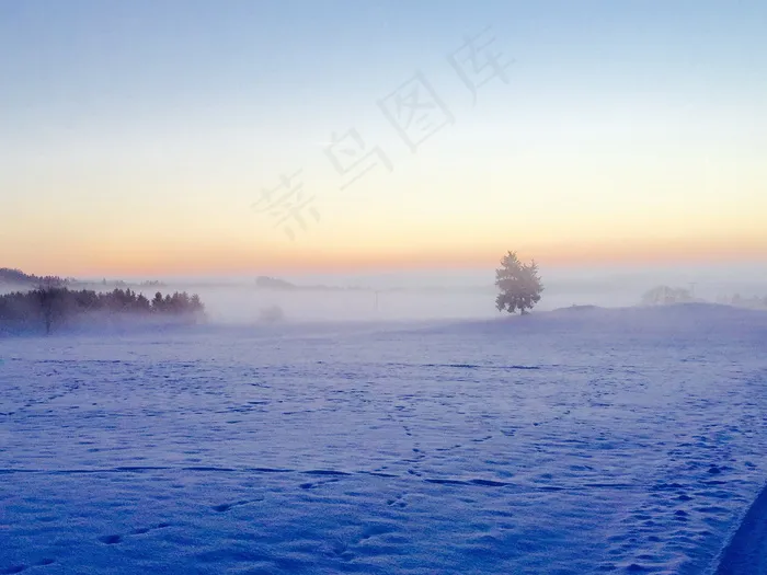 冬季朦胧风景图片