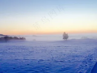 冬季朦胧风景图片