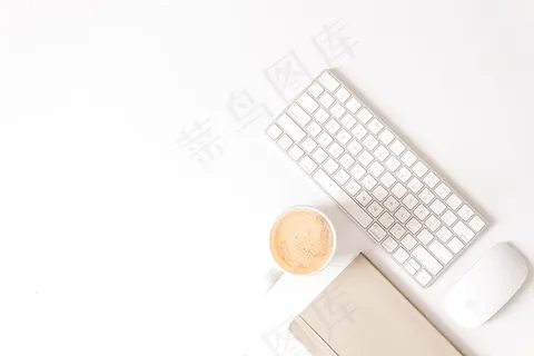 键盘鼠标白色PPT背景图片