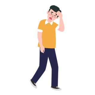 没有活力的上班族头痛