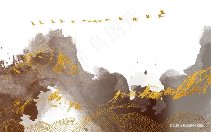 水墨山脉高清风景画