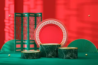 中国风古典背景红色喜庆新年主图背景