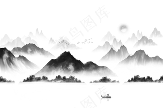 水墨山水素材  