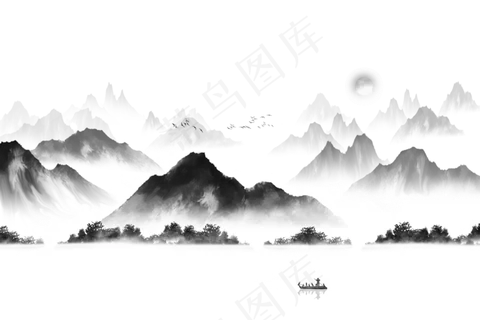 水墨山水素材   水墨山水素材