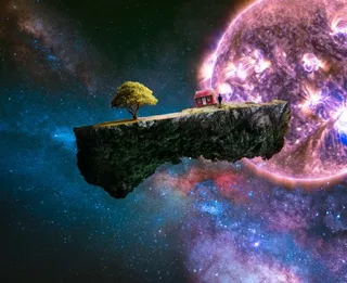 元宇宙世界天空背景墙风景