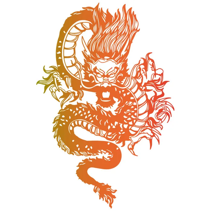 原创文化剪纸-龙ai矢量模版下载