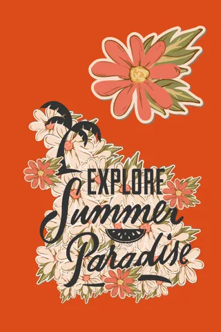 夏天海报矢量插画扁平风格