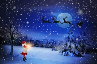 圣诞节雪花风景装饰背景墙