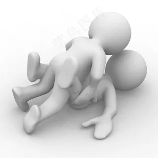 3D小人打架图片