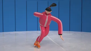 个性定制卡通风格冰上运动人物C4D元素