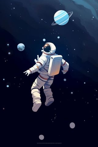 航天宇航员星空黑色背景