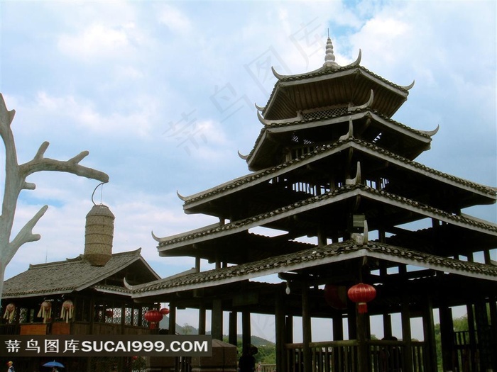 阳朔世外桃源绣球楼图片素材