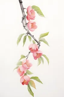 桃花水彩国风背景