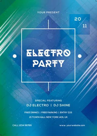 科技感多边形海报模板