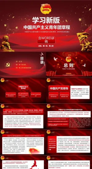第十八次全国代表大会党课党建ppt模板预览图