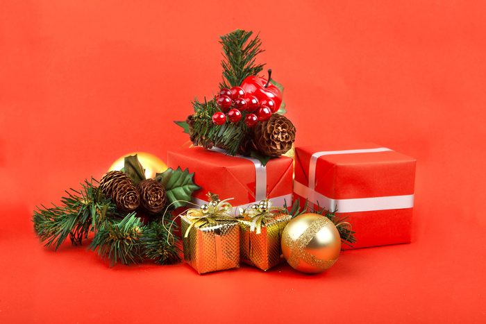 圣诞装饰元素静物特写场景(46)