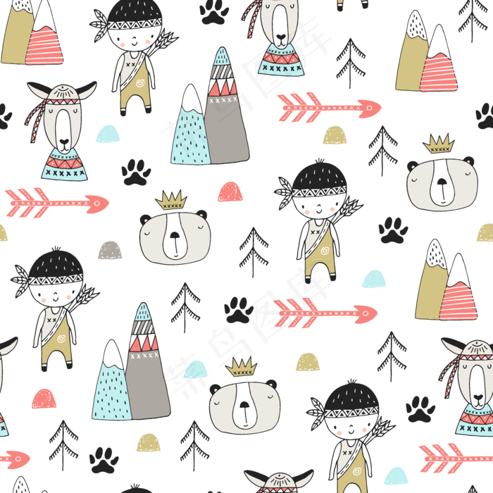 儿童卡通插画底纹背景装饰图案彩色矢量素材