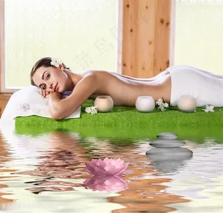 spa按摩养生的美女高清图