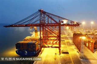 夜晚物流码头摄影图片下载