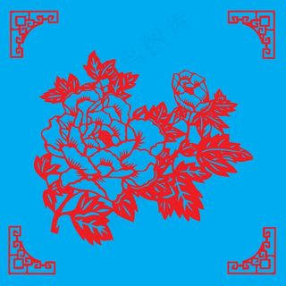 花朵剪纸 剪纸风元素