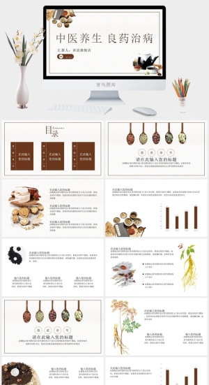 中医养生PPT模板预览图