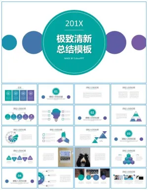 多套图表多种排版风精美工作总结报告ppt模板预览图