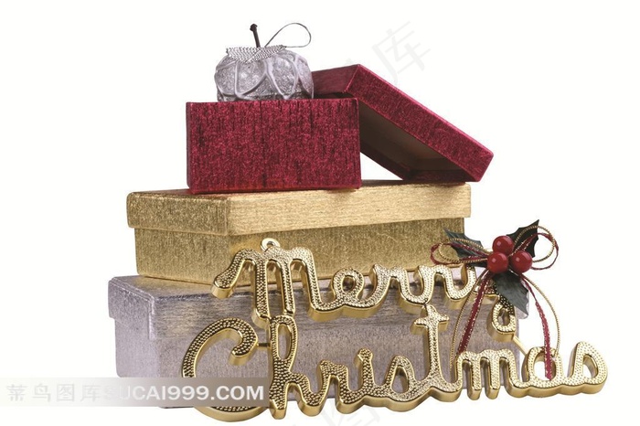 圣诞节耶诞节元素 堆积的圣诞礼物