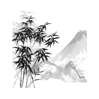 竹子水墨画中国风国画墨水书法竹子画