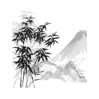 竹子水墨画中国风国画墨水书法竹子画