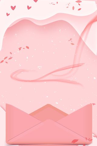 水彩爱心粉色背景