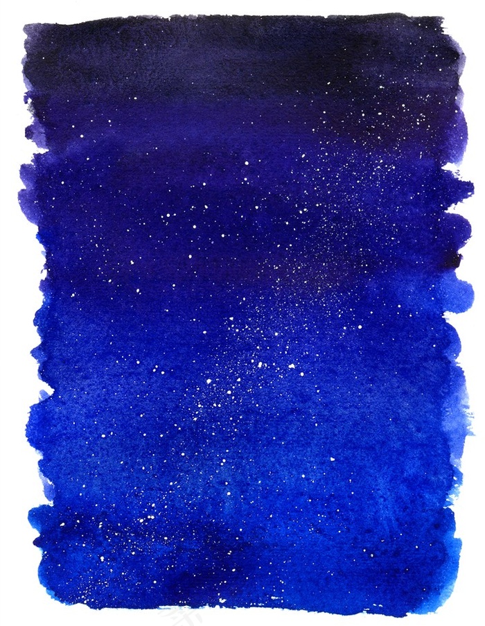 蓝色水墨星空背景高清图片