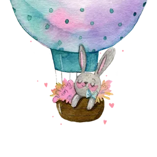 热气球兔子兔年