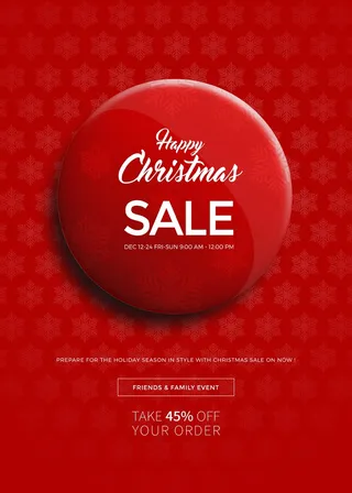 圣诞节圣诞树圣诞老人闪亮装饰电商促销折扣海报