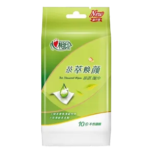 心相印 茶语系列单片装湿巾 10片／包超市商品白底图免抠实物摄影png格式图片透明底