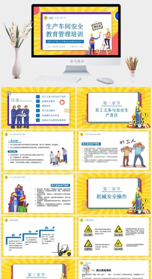 安全生产PPT模板预览图