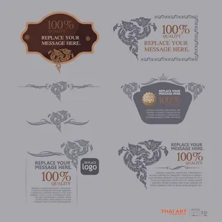 免抠花纹优质标签