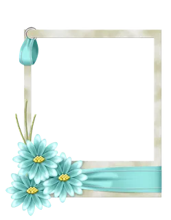 方形蓝色丝带边框