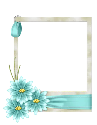 方形蓝色丝带边框