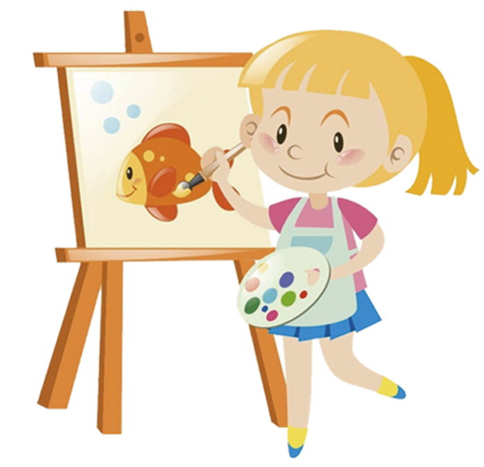 矢量图小女孩卡通绘画