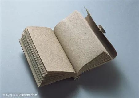 纸张特写-展开的牛皮纸笔记本