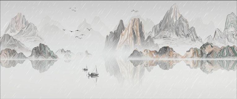 中国风意境水墨山水