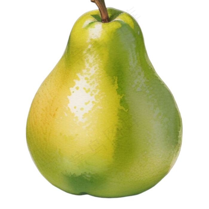 绿色分享高清手绘免抠素材图梨水果PNG8