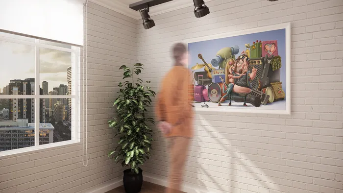 艺术馆画廊展示样机 画框 艺术品 (4)psd模版下载
