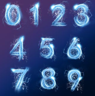 水晶立体特效数字0到9