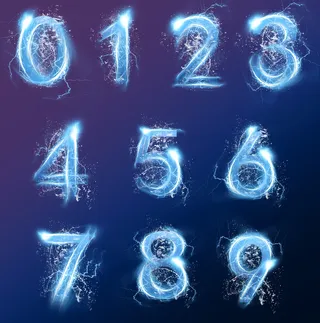 水晶立体特效数字0到9