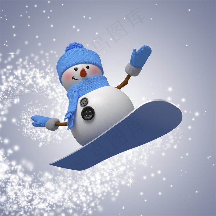 滑雪的雪人人物大图