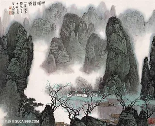 白雪石唯美巍峨山脉艺术挂画