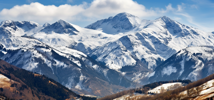 全景远景远处的雪山背景摄影图