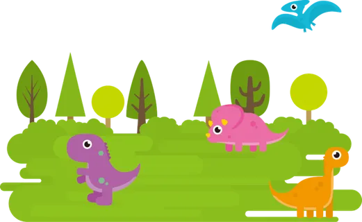 卡通恐龙在草地