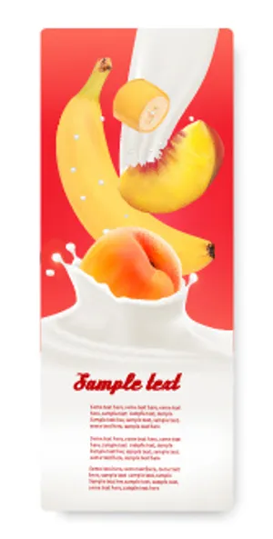 香蕉水蜜桃水果牛奶不干胶标签瓶贴纸